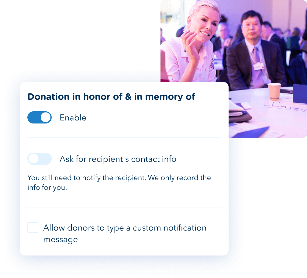 Personalize the giving experience
