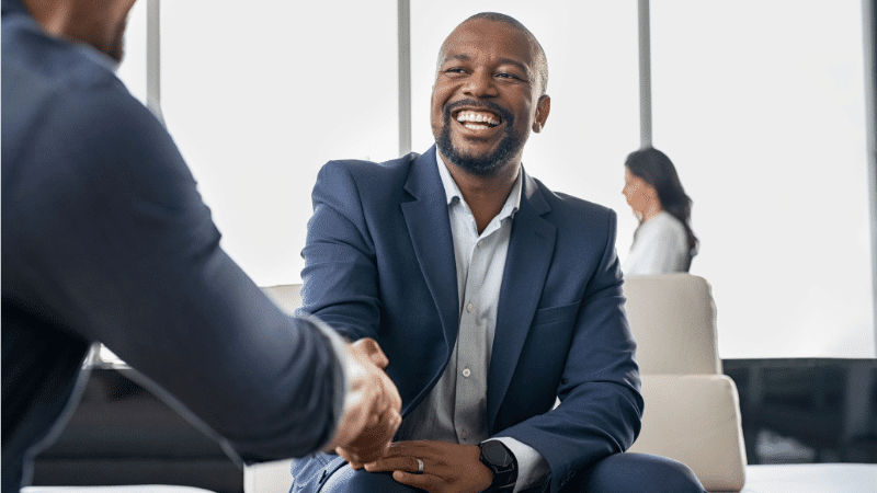 Meeting a donor for a potential matching challenge gift agreement.
