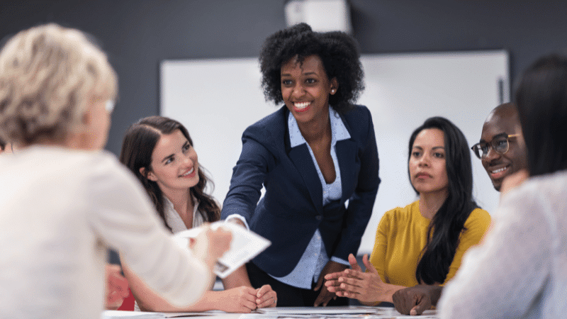 Nonprofit treasurer at a board meeting