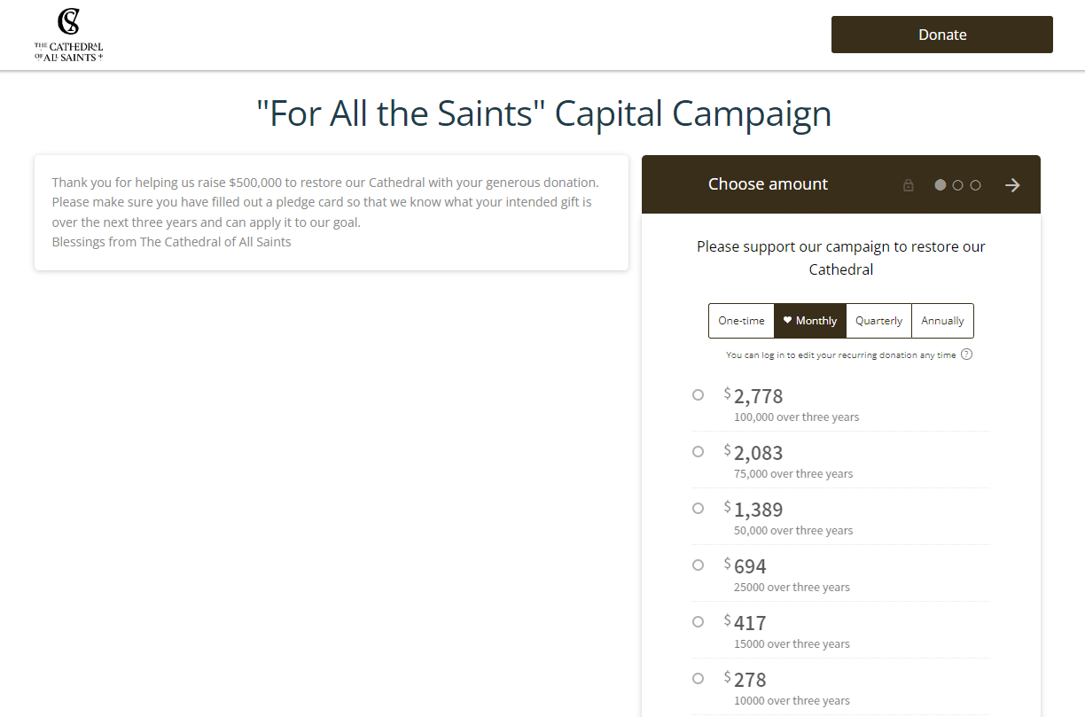 pledge donations