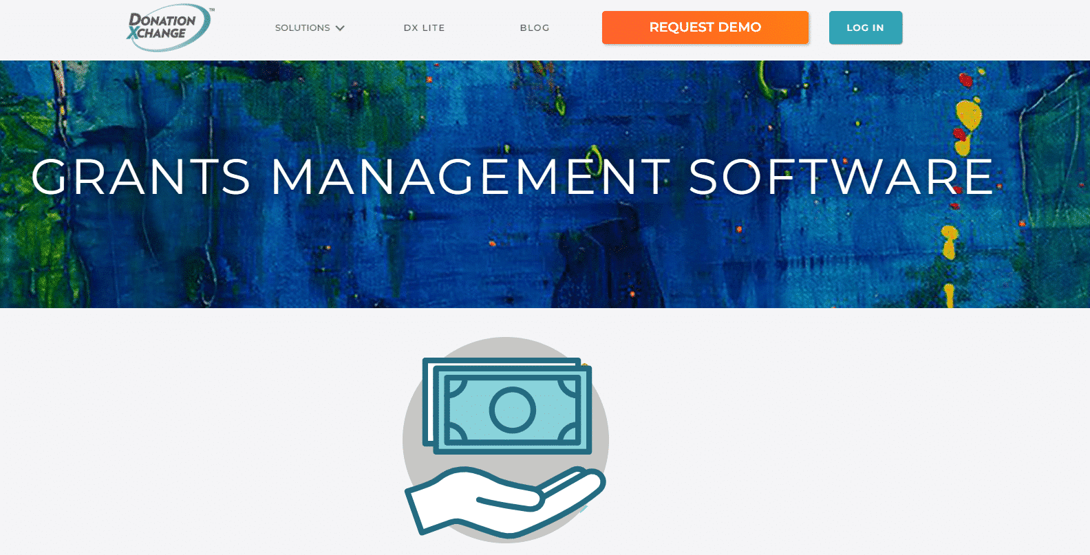 Screenshot of DonationXChange's homepage.