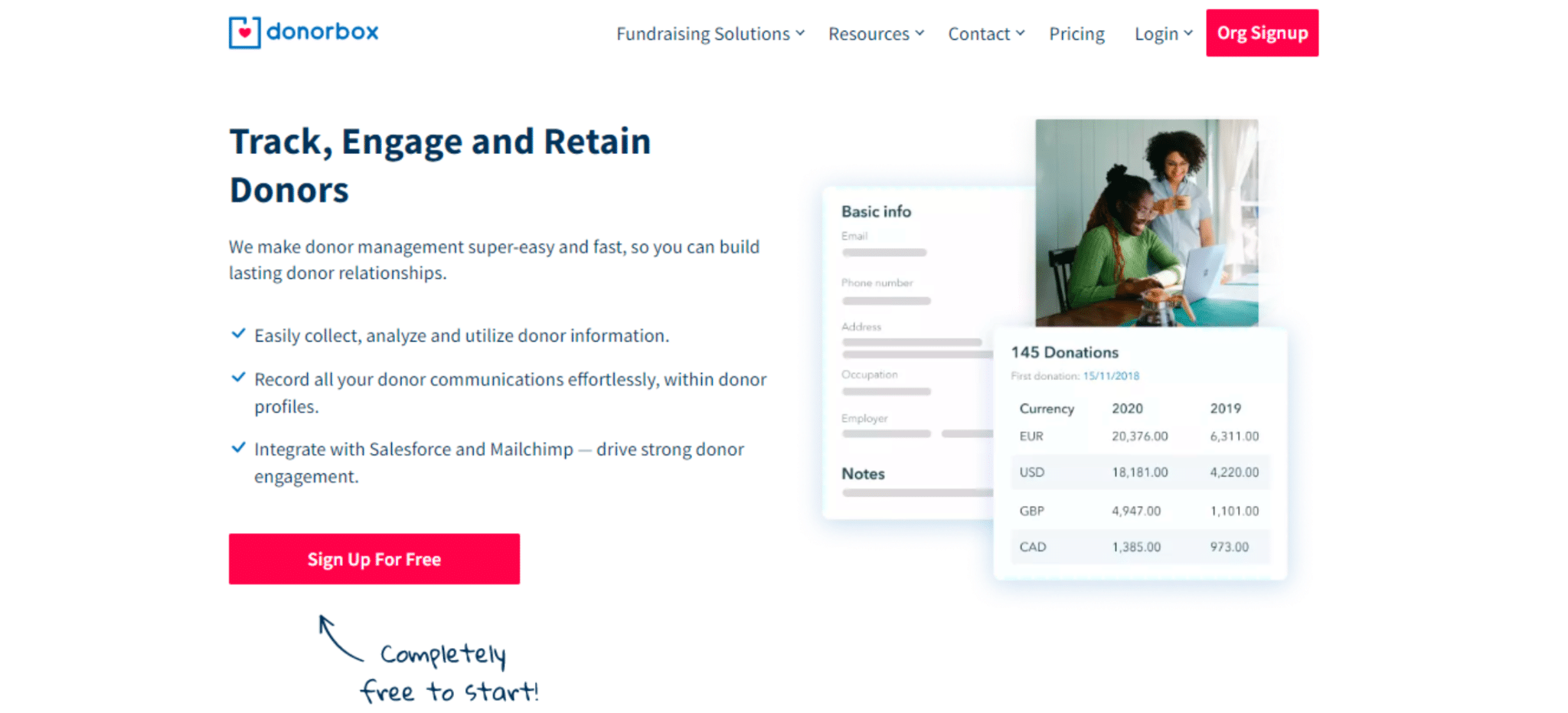 donor database